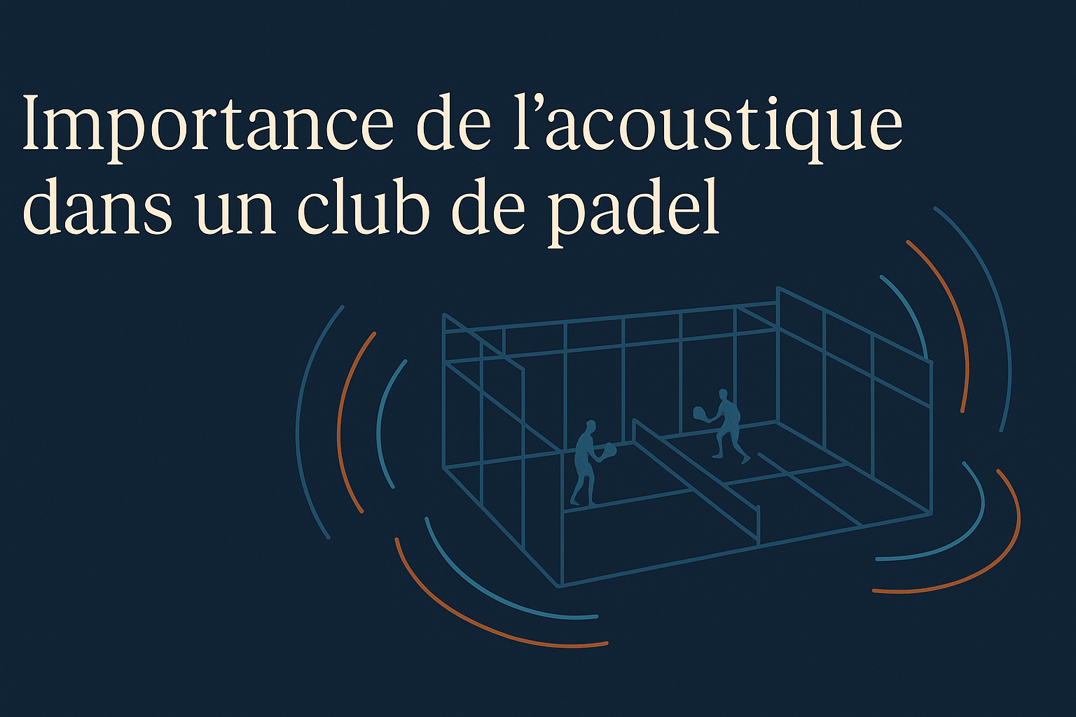 Visuel illustrant l’importance de réduire le bruit et maîtriser l’acoustique dans un club de padel en fonctionnement