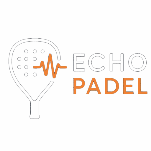 Logo Echo Padel avec raquette stylisée et onde acoustique orange, expert en solutions acoustiques padel pour réduire le bruit et maîtriser l’acoustique